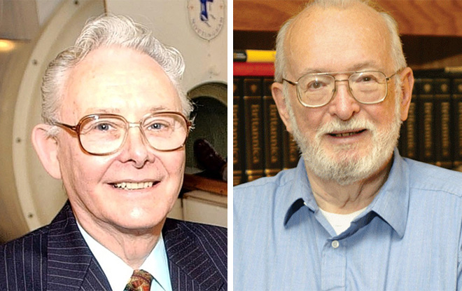 Left: Peter Mansfield. Right: Paul Lauterbur